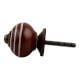 Brown Striped Small Ceramic Knob